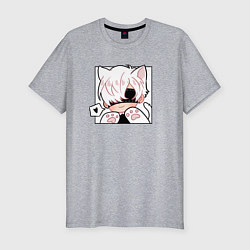 Мужская slim-футболка Котик 9S