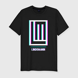 Мужская slim-футболка Lindemann glitch rock