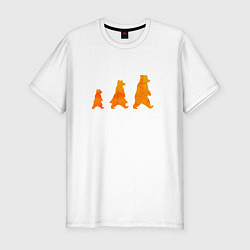 Мужская slim-футболка Три медведя семья