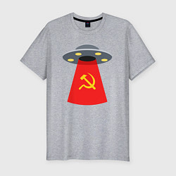 Мужская slim-футболка Тарелка СССР