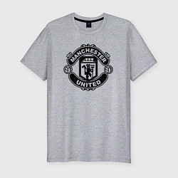 Футболка slim-fit Manchester United black, цвет: меланж