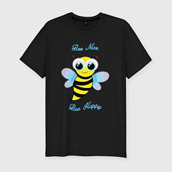 Мужская slim-футболка Будь милым и счастливым