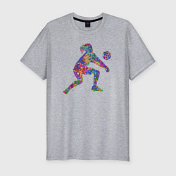 Мужская slim-футболка Color volleyball