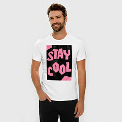 Футболка slim-fit Оставайся крутым, цвет: белый — фото 2