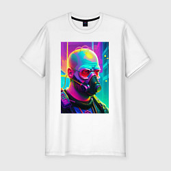 Футболка slim-fit Homer Simpson - cyberpunk, цвет: белый