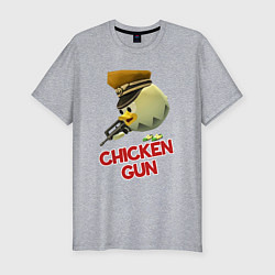 Мужская slim-футболка Chicken Gun logo