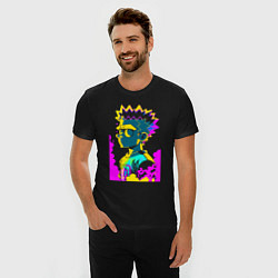 Футболка slim-fit Bart Simpson - pop art, цвет: черный — фото 2