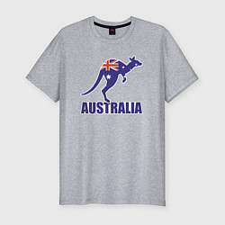 Мужская slim-футболка Австралийский кенгуру