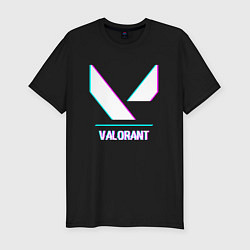 Мужская slim-футболка Valorant в стиле glitch и баги графики