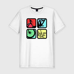 Футболка slim-fit Кататься, цвет: белый