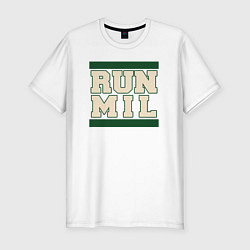 Футболка slim-fit Run Milwaukee Bucks, цвет: белый