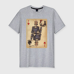 Футболка slim-fit Fable III Джаспер, валет черви, цвет: меланж