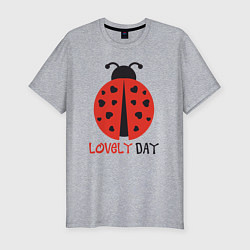 Мужская slim-футболка Замечательный день