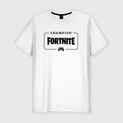 Мужская slim-футболка Fortnite gaming champion: рамка с лого и джойстико