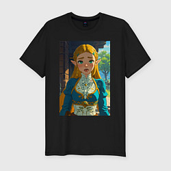 Футболка slim-fit The legend of Zelda - ahegao art, цвет: черный