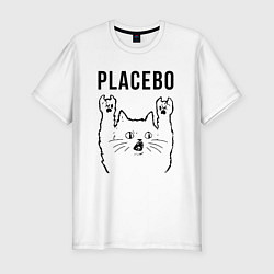 Футболка slim-fit Placebo - rock cat, цвет: белый
