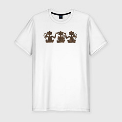 Мужская slim-футболка Три обезьяны