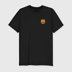 Футболка slim-fit ФК Барселона эмблема, цвет: черный