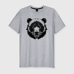 Мужская slim-футболка Чернильный медведь