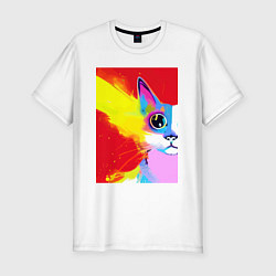 Мужская slim-футболка Эскиз кошки