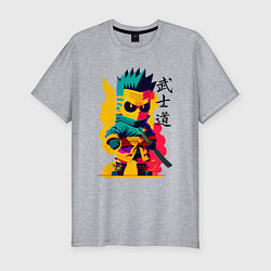 Мужская slim-футболка Bart Simpson - samurai - bushido