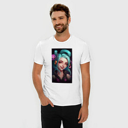 Футболка slim-fit Jinx art Arcane League of Legends, цвет: белый — фото 2