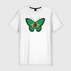 Мужская slim-футболка Бразилия бабочка