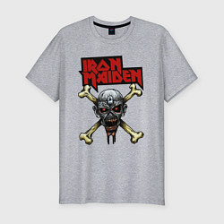 Мужская slim-футболка Iron Maiden bones