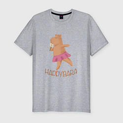 Футболка slim-fit Happybara, цвет: меланж