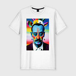 Футболка slim-fit Salvador Dali - pop art - neural network, цвет: белый