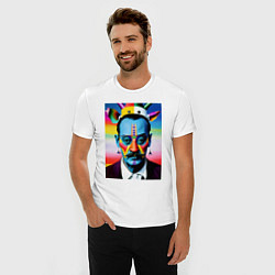 Футболка slim-fit Salvador Dali - pop art - neural network, цвет: белый — фото 2