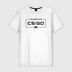 Мужская slim-футболка Counter Strike gaming champion: рамка с лого и джо