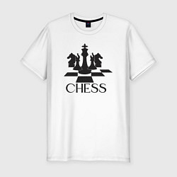 Футболка slim-fit Chess play, цвет: белый