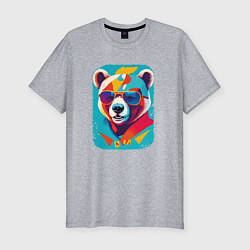 Мужская slim-футболка Pop-Art Panda