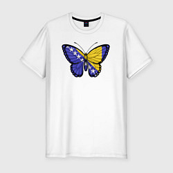 Мужская slim-футболка Бабочка Босния и Герцеговина