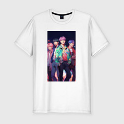 Футболка slim-fit BTS art style, цвет: белый