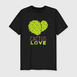 Мужская slim-футболка Cactus love