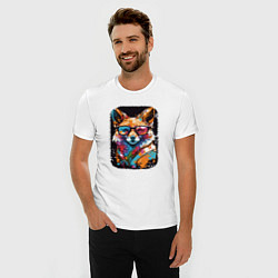 Футболка slim-fit Abstract Colorful Fox, цвет: белый — фото 2