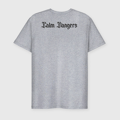 Мужская slim-футболка Calm dangers black 2 side / Меланж – фото 2