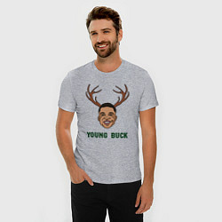 Футболка slim-fit Young buck, цвет: меланж — фото 2