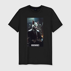 Футболка slim-fit Payday 3 white cat, цвет: черный