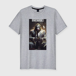 Мужская slim-футболка Payday 3 gorilla
