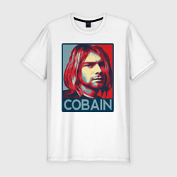 Мужская slim-футболка Nirvana - Kurt Cobain