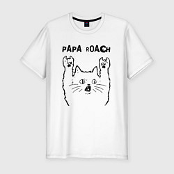 Футболка slim-fit Papa Roach - rock cat, цвет: белый