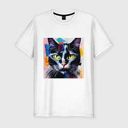 Мужская slim-футболка Масляный кот