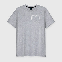Мужская slim-футболка Мыльный пузырь в виде сердца