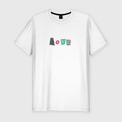 Мужская slim-футболка Love из вырезанных букв