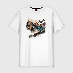 Футболка slim-fit Mountain eagle, цвет: белый