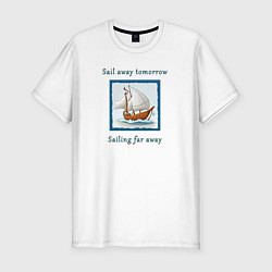 Футболка slim-fit Sail away, цвет: белый