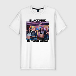 Футболка slim-fit Blackpink HYLT Jennie Lisa Rose Jisoo, цвет: белый